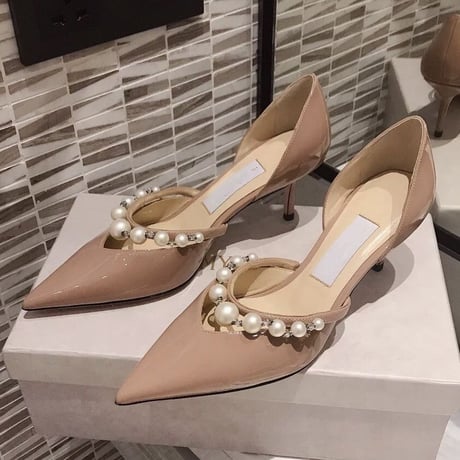 パールバンド ポインテッドトゥパンプス 3色展開