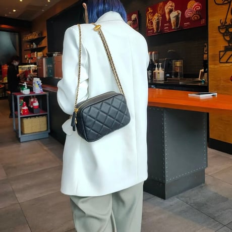 カウレザーキルティング チェーンバッグ 6色展開