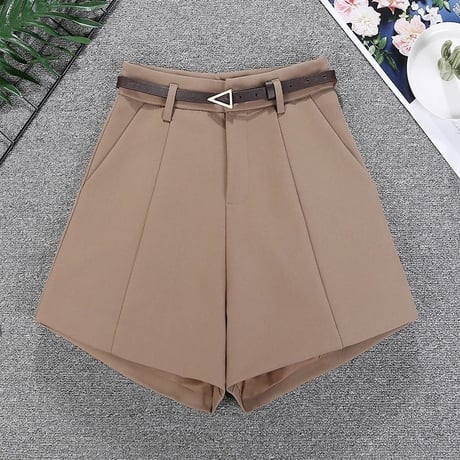 スリムベルト Aラインショートパンツ 3色展開