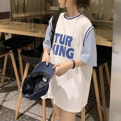スポーティロゴ ルーズTシャツ 3色展開