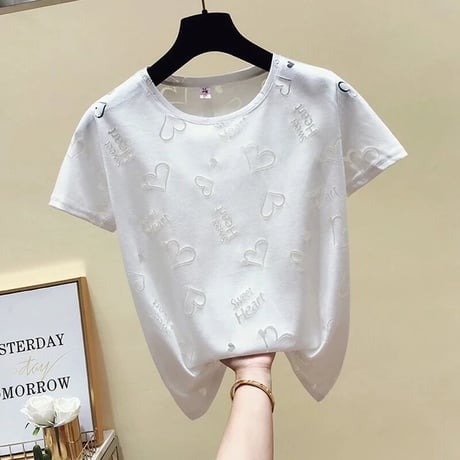 ハートシースルー Tシャツ 4色展開