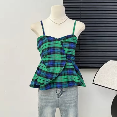 チェックフレアキャミソール 3色展開