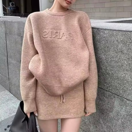 PARISニットスカートセット 3色展開