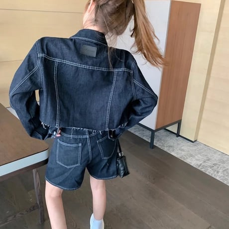 【単品販売あり】デニムジャケット ハーフパンツ