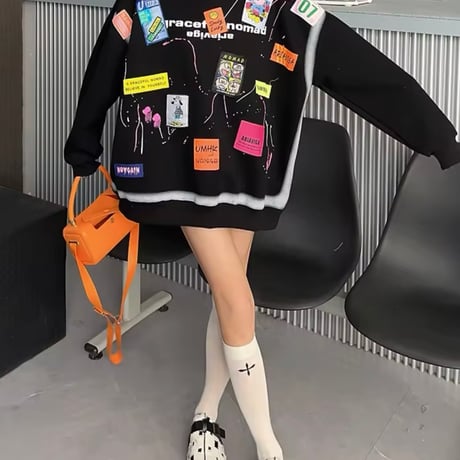 ラベルワッペンスウェットトップス 4色展開