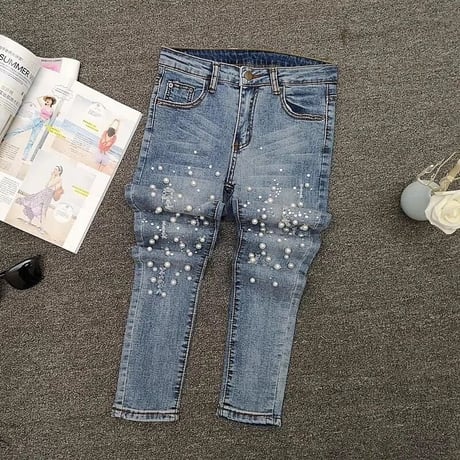 パールストレッチ ウォッシュデニムパンツ