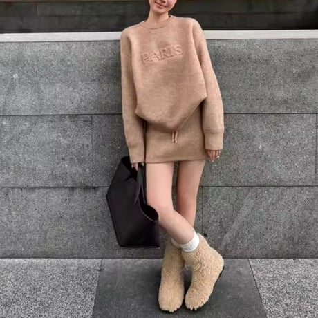 PARISニットスカートセット 3色展開