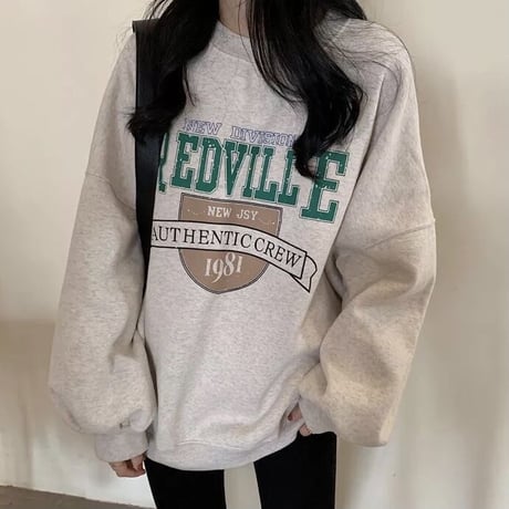 レトロロゴ ルーズスウェットトップス 2色展開