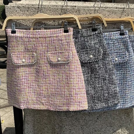 パールライン ツイードペンシルスカート 3色展開