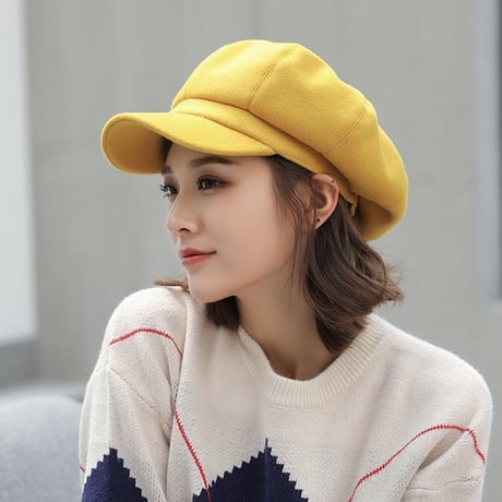 【Navy即納】美シルエット ウールキャスケット 8色展開