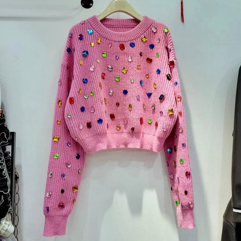 miyabi　新品 JUSGLITTY ビジューニット miyabi様専用 新品 JUSGLITTY ビジューニット - メルカリ
