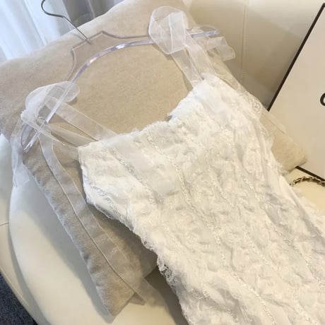 レースライン シフォンワンピース
