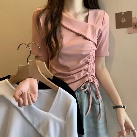 サイドギャザートップス 3色展開