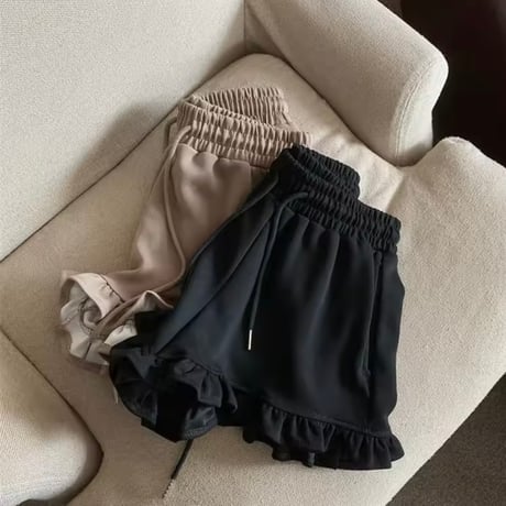 フリルスウェットショートパンツ 3色展開