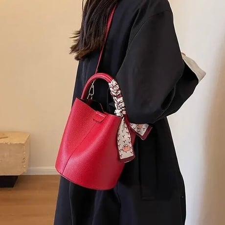 2way レザーバケットバッグ 2色展開