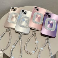 ビジューパールチェーンiPhoneケース 4色展開