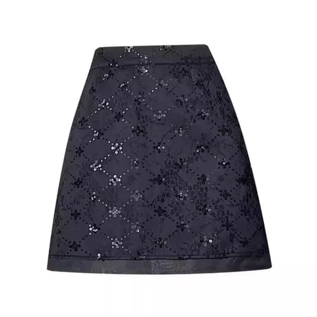 クロススパンコールハイウエストスカート 2色展開