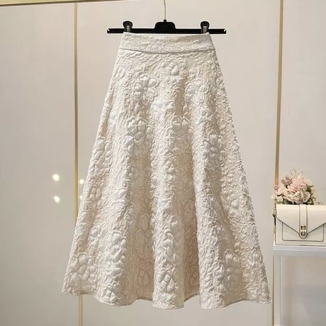 ヴィンテージフラワー ハイウエストスカート 3色展開