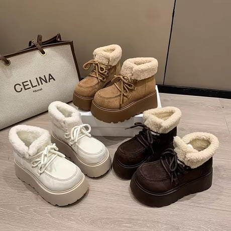 ハイソールファーショートブーツ 3色展開