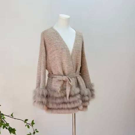 ヘムファーカーディガン 3色展開