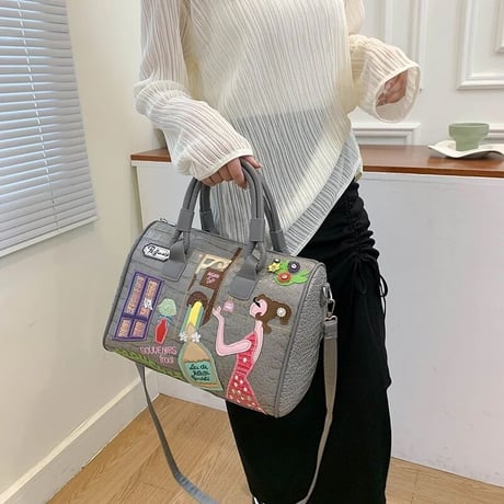 カラフルステッチ クロコデザインバッグ 6色展開