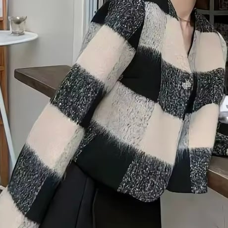 ツイードチェックウールジャケット