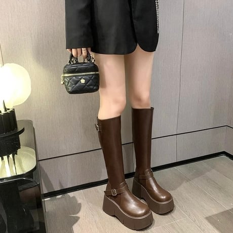 ダブルベルト ハイソールブーツ 2色展開