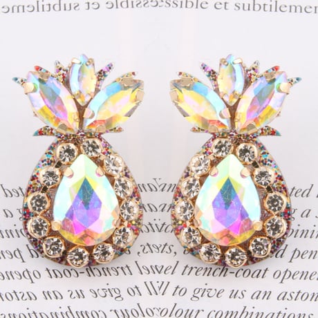パイナップル ビジューピアス 8色展開