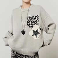ポケットパッチワークニット