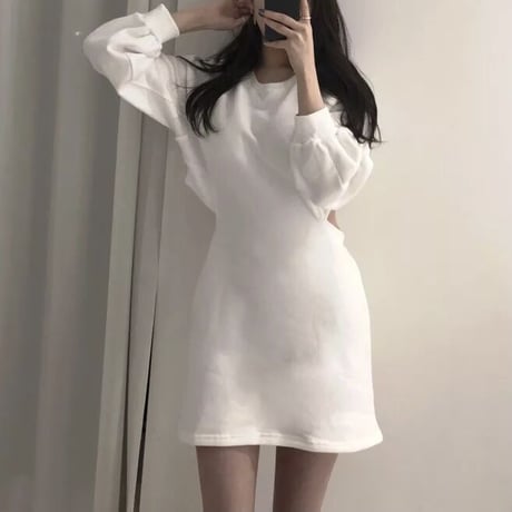 バックスリット スウェットワンピース 3色展開