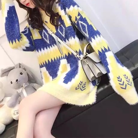 ボヘミアンブルー ルーズニット