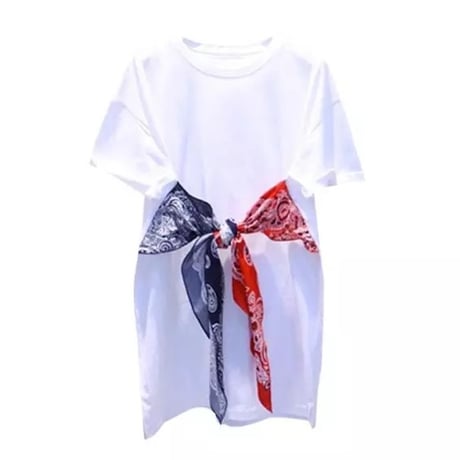 スカーフリボンTシャツ 2色展開