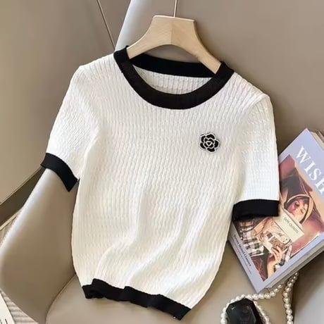 モノトーンローズサマーニット 2色展開