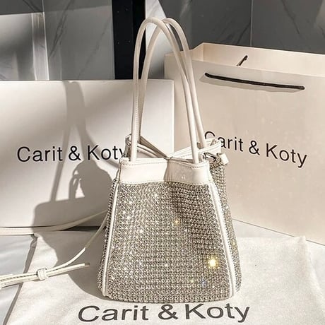 クリスタルストーン バケットバッグ 2色展開