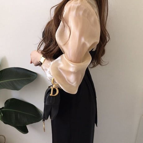 シフォンブラウス レースワンピースセット