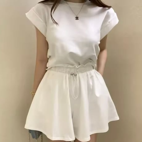 バックリボントップスパンツセット 2色展開