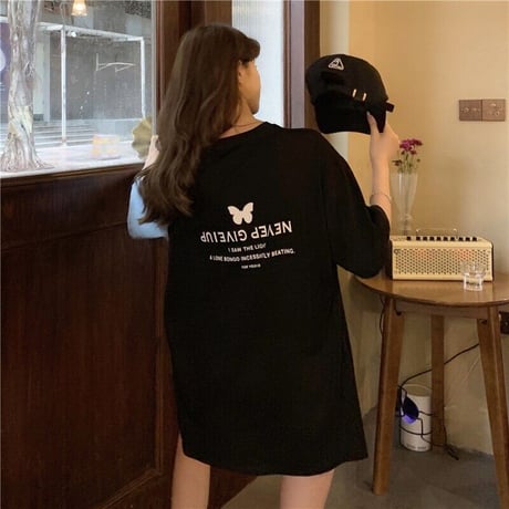 ハートポイント デニムパッチワークTシャツ 2色展開