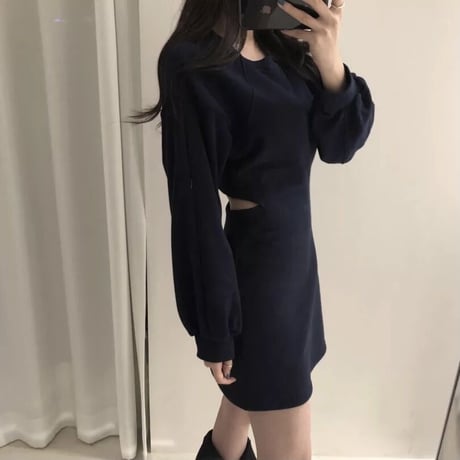 バックスリット スウェットワンピース 3色展開