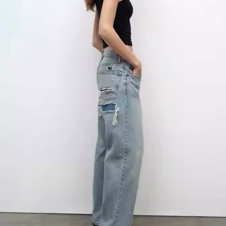 バッククラッシュデニムパンツ