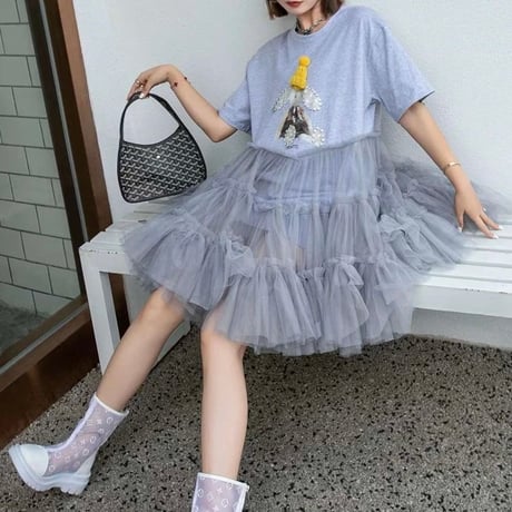 エレファントフリルレイヤードワンピース 2色展開