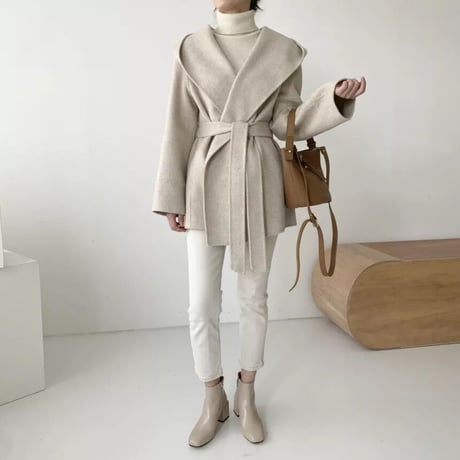 フーディ ウールコート 3色展開