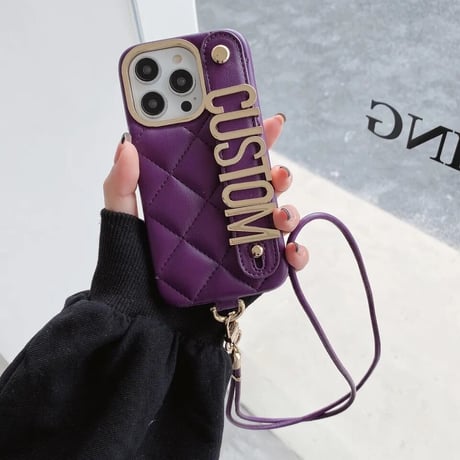 【カスタム】キルティング バンドストラップiPhoneケース 5色展開