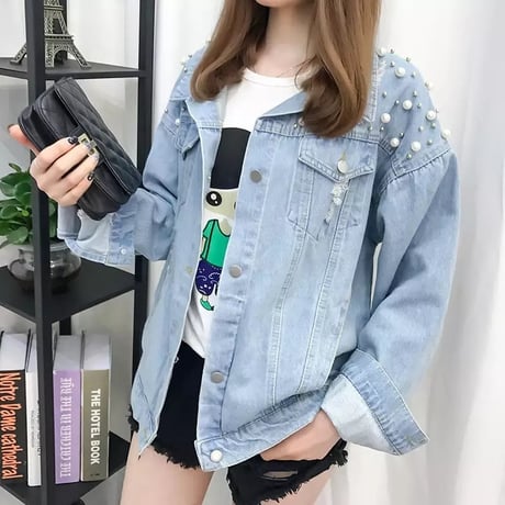 パールステッチ デニムジャケット