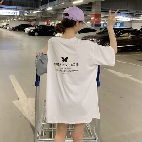 ハートポイント デニムパッチワークTシャツ 2色展開