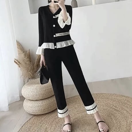 ハーフライン シフォンプリーツセットアップ