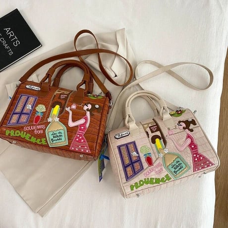 カラフルステッチ クロコデザインバッグ 6色展開