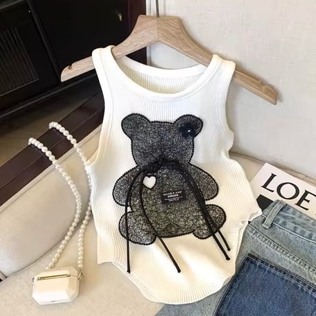 デコレーションベアータンクトップ 2色展開