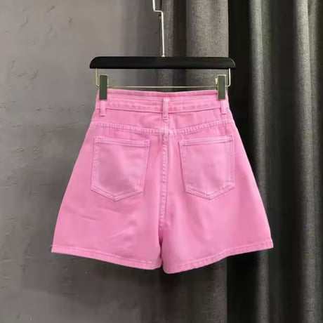ピンクデニムショートパンツ