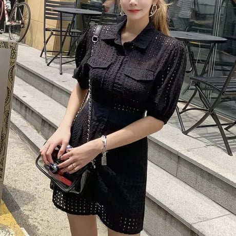 バックスリット サマーミニワンピース 2色展開