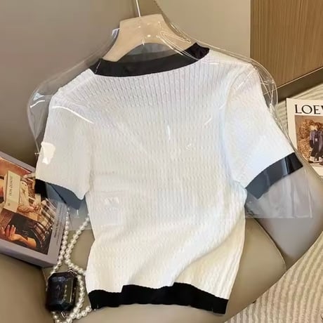 モノトーンローズサマーニット 2色展開